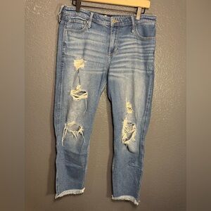 Hollister High Rise Women’s or Juniors Mom Jean Vintage Stretch Ripped Size 13